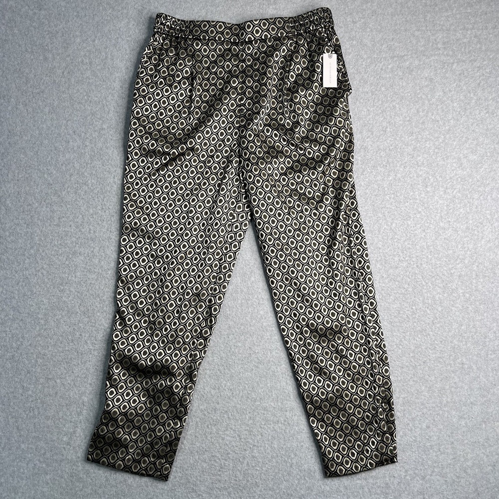 Anthropologie Larkin Jacquard Tapered Pants Women's Medium (30/34) Gold NWT